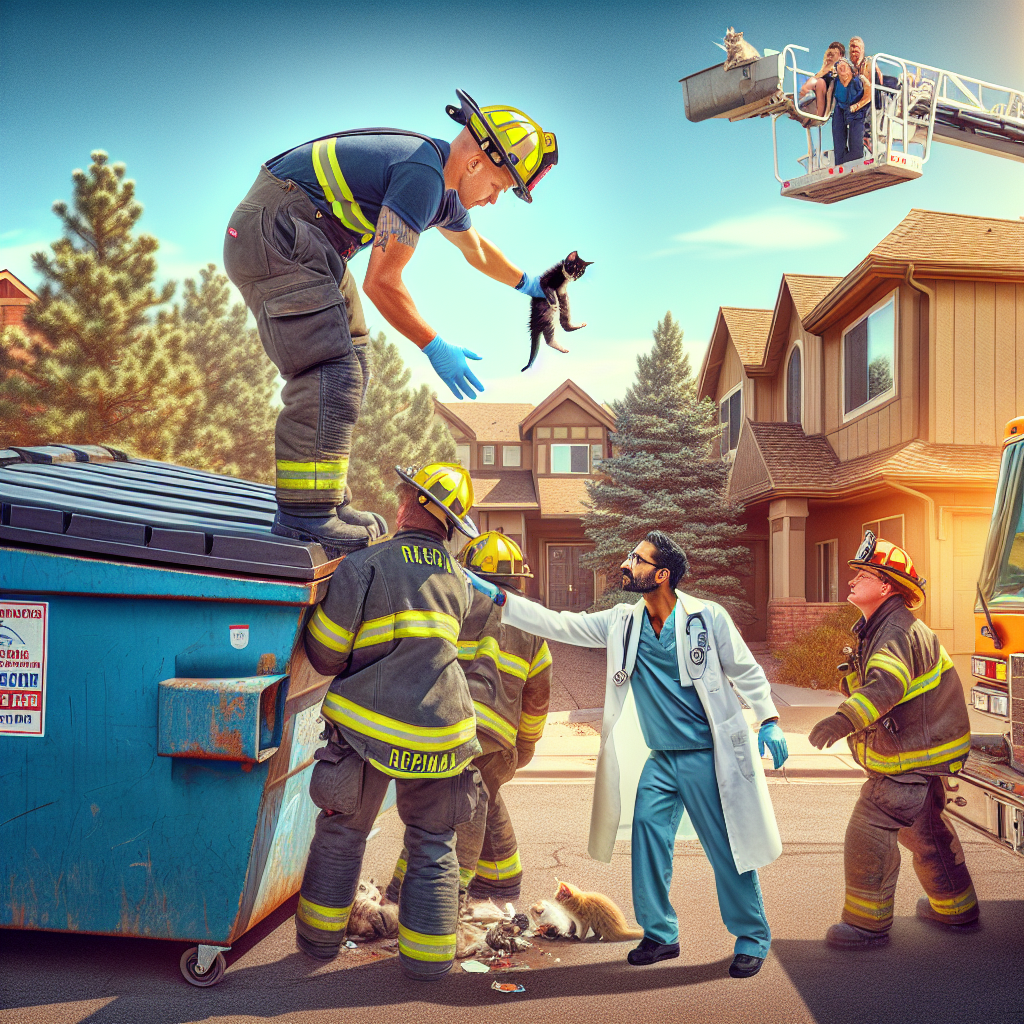 Dramatic Rescue in Colorado: Kitten Freed from Dumpster with Heavy Machinery

In a heartwarming and action-packed rescue, a team of firefighters and veterinarians in Colorado joined forces to save a curious kitten who had managed to get stuck in a dumpster
