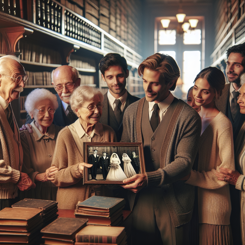 “Long Lost Love: Library Returns Timeless Treasure of ‘54 Wedding Photo to Family, Four Generations Later”

In a turn of events that can only be described as a cinematic tearjerker, a local library has returned a precious wedding photo to the family of the couple who tied the knot in 1953, proving once and for all that libraries actually do hold onto more than just a dusty collection of encyclopedias from the early 90s