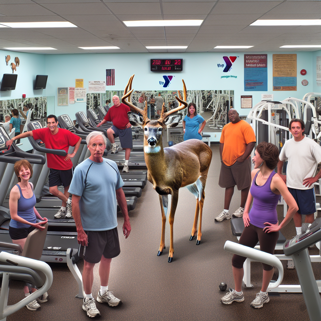 HEADLINE: Unlikely Visitor: Deer Wanders into Kentucky YMCA, Startles Patrons

SUBHEADLINE: Unexpected Encounter Highlights Importance of Wildlife Awareness and Safety

[LOCATION], KENTUCKY – In a bizarre incident that has left many in the community talking, a deer wandered into the local YMCA in [City], Kentucky, causing a stir among patrons and staff