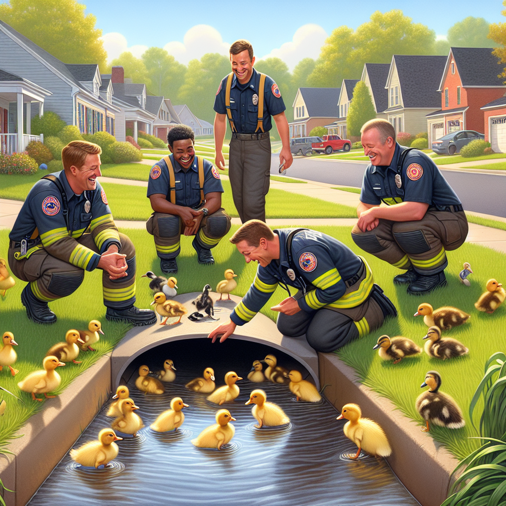 MIRACLE IN THE DRAIN: Firefighters Rescue Ducklings from Storm Drain in North Carolina

A dramatic rescue unfolded in a quiet North Carolina neighborhood yesterday evening, as a family of ducklings found themselves trapped in a storm drain, prompting a swift and successful operation by local firefighters