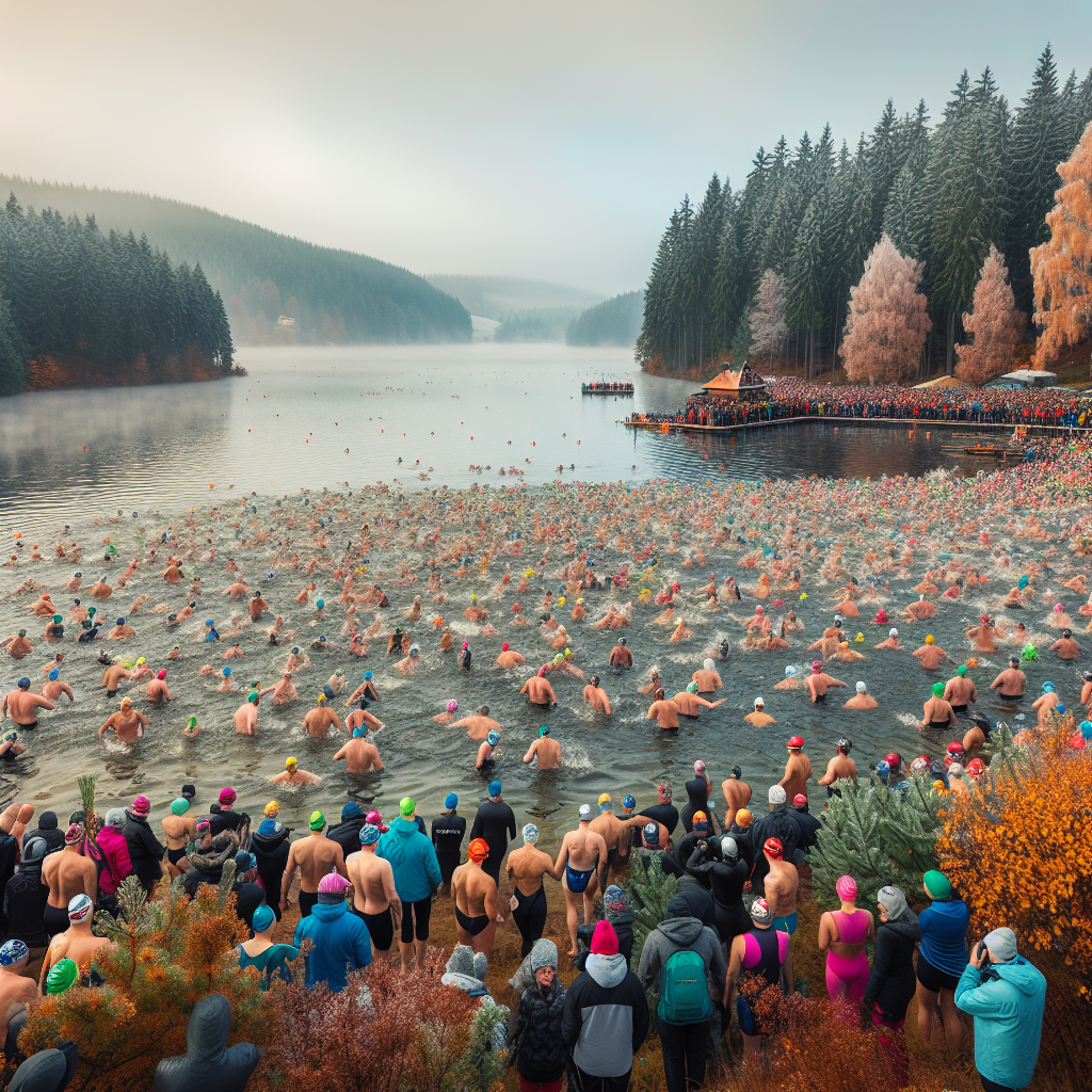 2,461 Brave Souls Take the Plunge: New World Record Set in Czech Republic

In a chilly display of determination and camaraderie, 2,461 individuals took to the icy waters of the Czech Republic’s Lake Máchovo on a brisk Sunday morning to set a new Guinness World Record for the largest simultaneous cold water swim