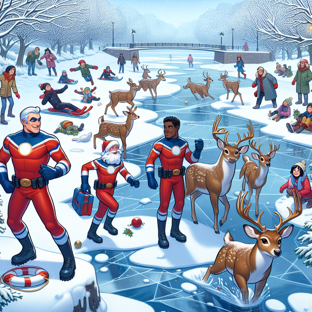 Mayor Declares “Dunk Park” Open for Frosty Deer Escapades as Heroes Assemble for River Rescue

In an extraordinary display of superhero teamwork, animal rescuers in Washington, D