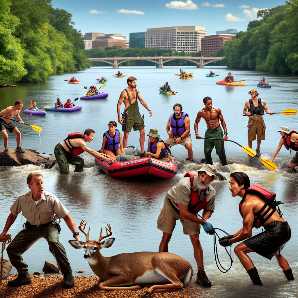 Dramatic River Rescue: Team Effort Saves Stranded Deer in Washington, D