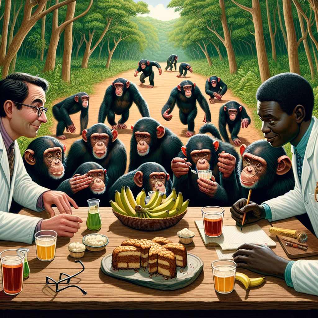 Breaking News: British Researchers Discover Chimpanzees Prefer Booze Over Banana Bread

In a groundbreaking study that has surely sent shockwaves through the animal kingdom, a team of British researchers recently announced their stunning findings: chimpanzees in West Africa have been indulging in fermented fruit, proving once and for all that these clever primates might actually be better at partying than most of us