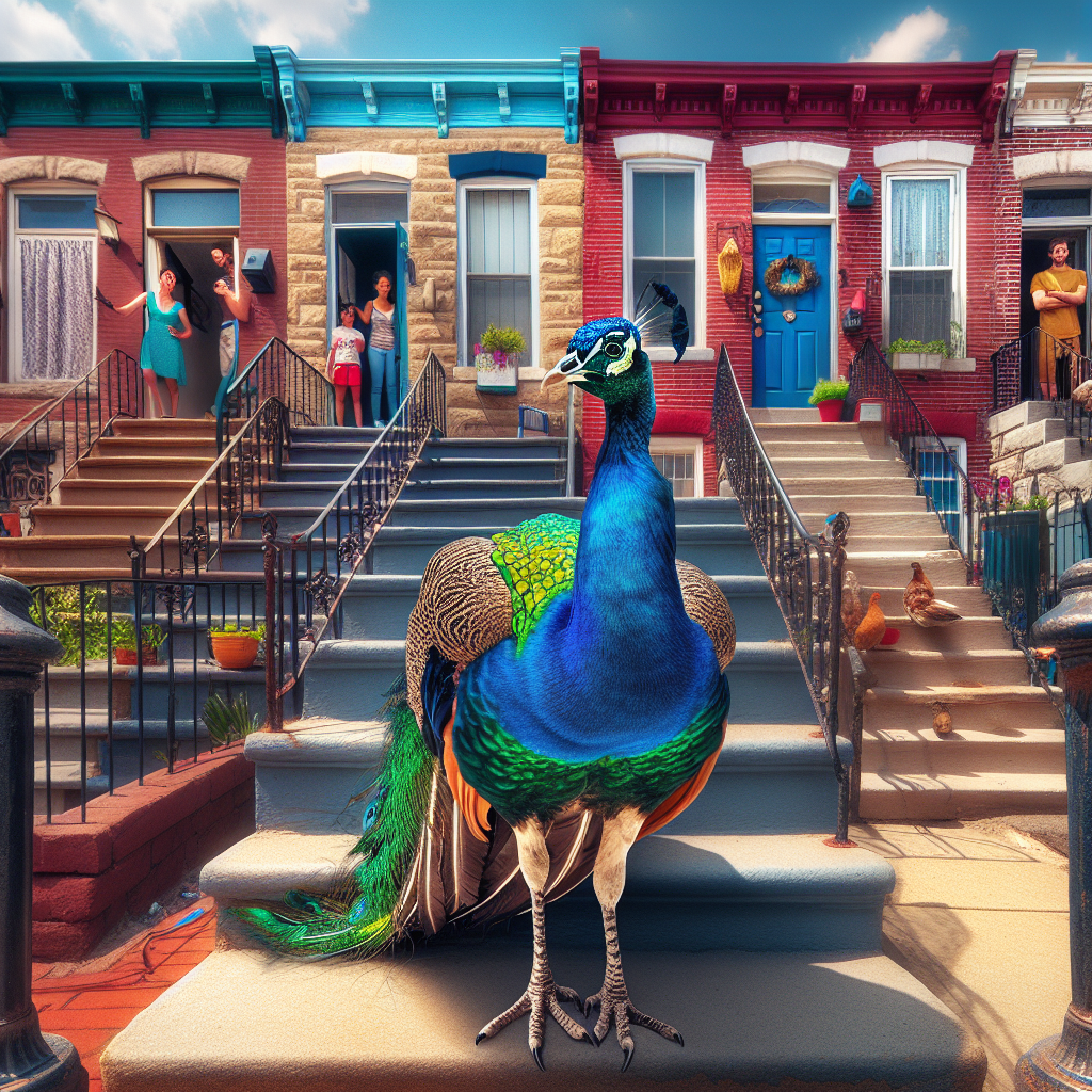 PEACOCK ON THE LOOSE: Unlikely Visitor Brings Excitement to Philadelphia Neighborhood

Philadelphia, PA – In a bizarre incident that has left residents of a quiet Philadelphia neighborhood scratching their heads, a peacock was found wandering on a front step in the city’s Fairmount section on Tuesday morning