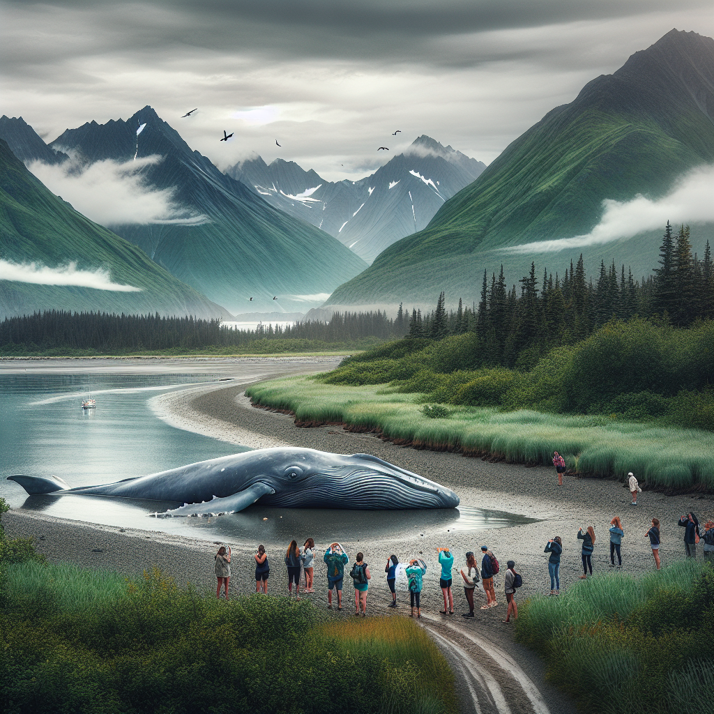 “Alaska’s Latest Tourist Attraction: A Whaley Big Mystery”

ANCHORAGE, ALASKA — In a thrilling turn of events that has everyone buzzing, a stranded fin whale took a vacation to the shores of Anchorage, turning the coastal trail into the city’s newest hotspot