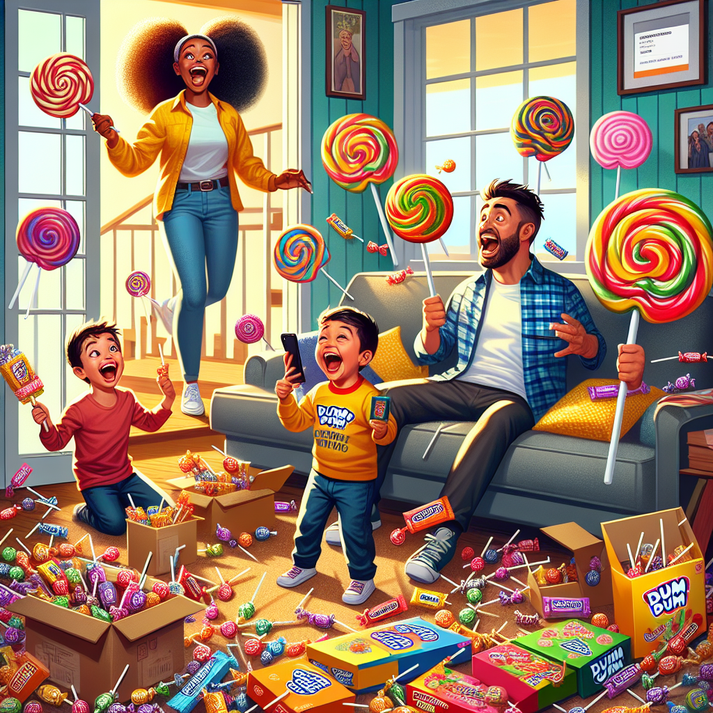 ACCIDENTAL ORDER ROCKS FAMILY: Boy’s Playtime Results in $10,000 Lollipop Bonanza

In a bizarre incident that has left a local family stunned, a young boy’s innocent playtime with his mom’s phone has resulted in an astonishing order of 70,000 Dum-Dum lollipops