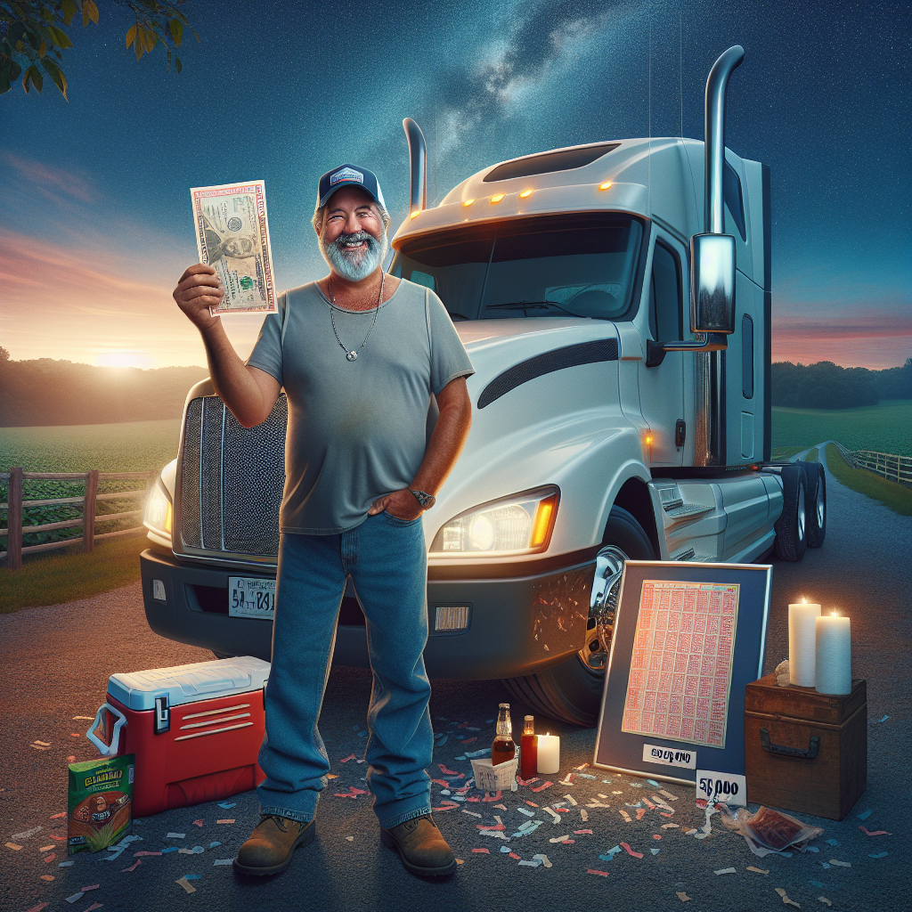 Local Trucker Hits the Jackpot: A Night in Maryland Reveals the Luxurious Life of Lottery Luck

MARYLAND – In what can only be described as a life-changing event, local trucker Dale Thompson, 45, spent a glorious night in Maryland intermittently gnawing on stale beef jerky and listening to the soothing sounds of his truck’s engine, only to wake up the next day as a newly-minted $50,000 lottery winner