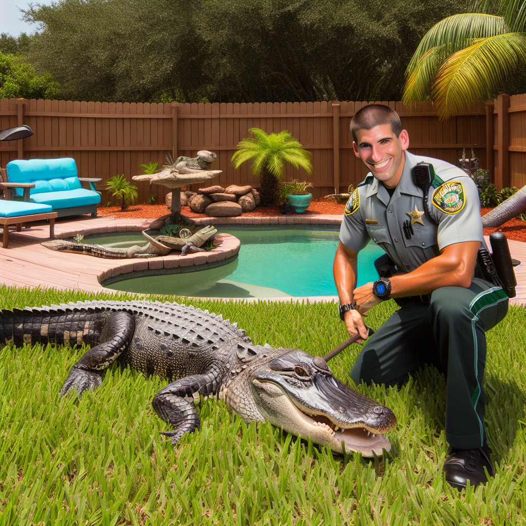 Alligator on the Loose: Florida Deputy Springs into Action

A dramatic scene unfolded in a quiet Florida neighborhood yesterday evening when a resident’s peaceful backyard became an unexpected wildlife haven