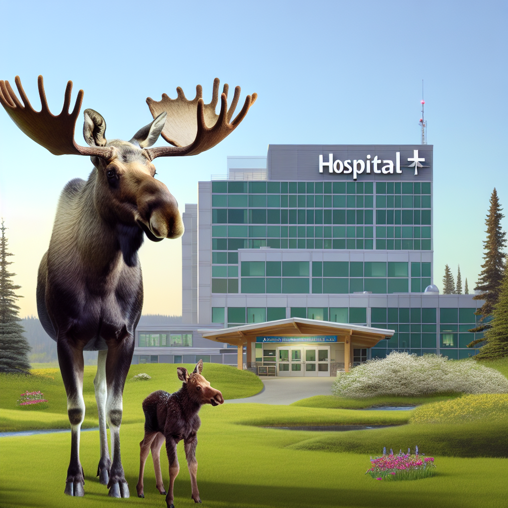 MOOSE DELIVERS CALF OUTSIDE ALASKA HOSPITAL

In a bizarre and unexpected turn of events, a moose wandered onto the grounds of a hospital in Anchorage, Alaska, and gave birth to a healthy calf