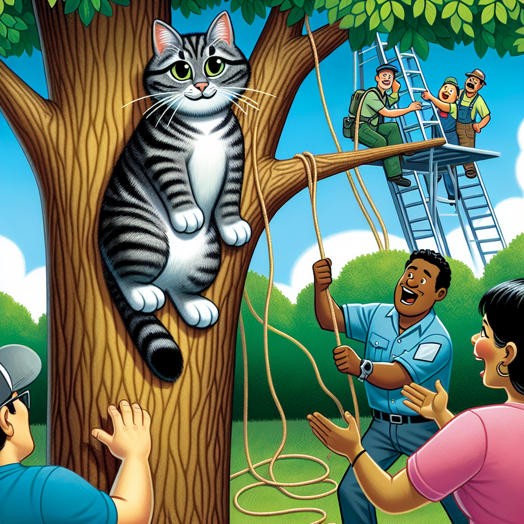 FELINE IN FLIGHT: WHISKERS THE CAT’S 5-DAY TREE-MENDOUS ADVENTURE

In a daring rescue operation that has left animal lovers purr-fectly amazed, a team of brave rescuers from the Washington Animal Shelter successfully plucked a cat from the branches of a towering tree, where it had been stranded for a whopping FIVE DAYS!

Whiskers, the fearless feline, found herself in a bit of a pickle when she decided to take her curiosity to new heights – literally