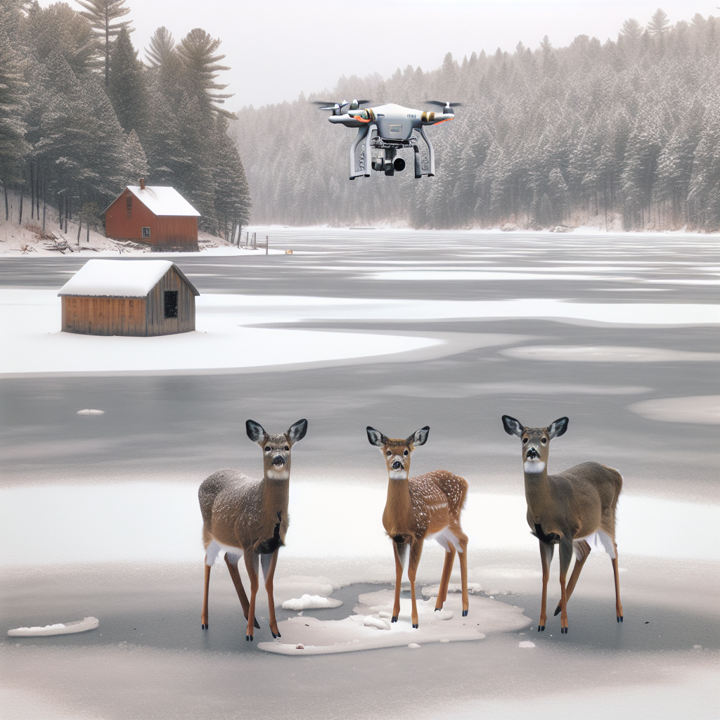 BREAKING: Deer-in-Peril Drama Unfolds on Frozen Lake in Wisconsin

In a daring display of aerial heroics, the Wisconsin Sheriff’s Office deployed a high-tech drone to rescue not one, not two, but THREE deer who found themselves in a sticky situation on a partially frozen lake in rural Wisconsin