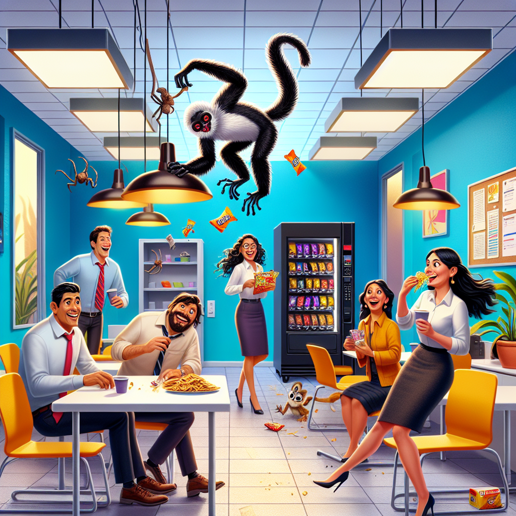 BREAKING: MISCHIEVOUS MONKEY WREAKS HAVOC IN MEXICAN OFFICE BUILDING

In a bizarre incident that has left authorities and office workers alike in stitches, a daring spider monkey somehow managed to sneak into a bustling office building in Mexico City and took over the break room