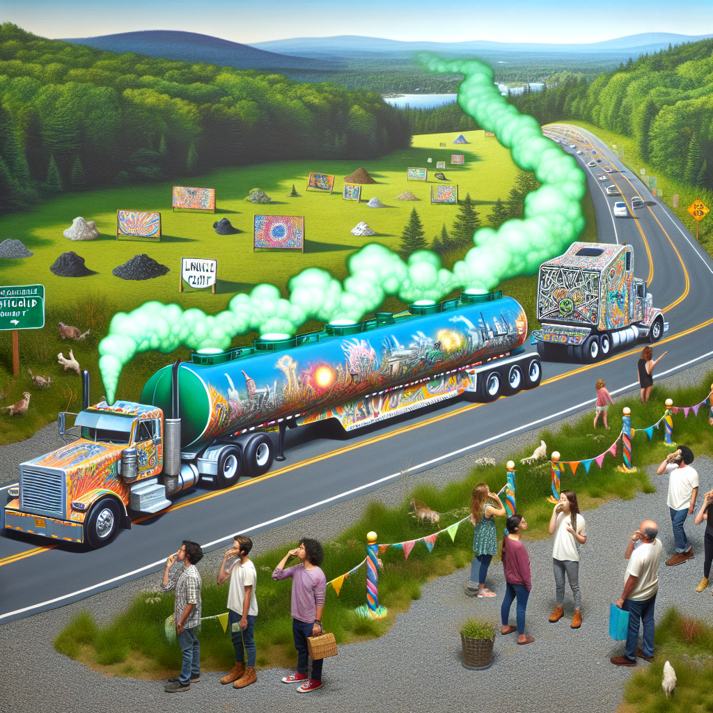 Maine Highway Transformed into a New Tourist Attraction: The Aroma of “Landfill Chic”

In a groundbreaking turn of events that could only happen in the picturesque state of Maine, a tanker truck filled with landfill waste has turned a quiet stretch of highway into a veritable mecca for brave souls and adventurous spirits alike