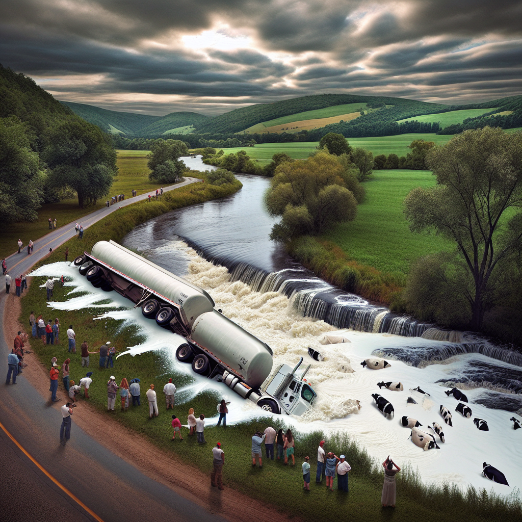 Dairy Disaster in Columbia County: Milk River Rages as Truck Tumbles

In a groundbreaking turn of events that the world has been eagerly waiting for, Columbia County, New York has become the epicenter of milk-related calamity