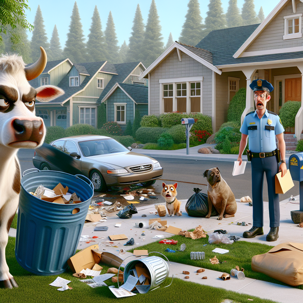 BREAKING: MOODY COW WREAKS HAVOC IN SUBURBIA

Eugene, OR – In a bizarre incident that has left residents moo-ving in shock, a cow somehow managed to escape from a trailer and is currently roaming free in a quiet residential neighborhood