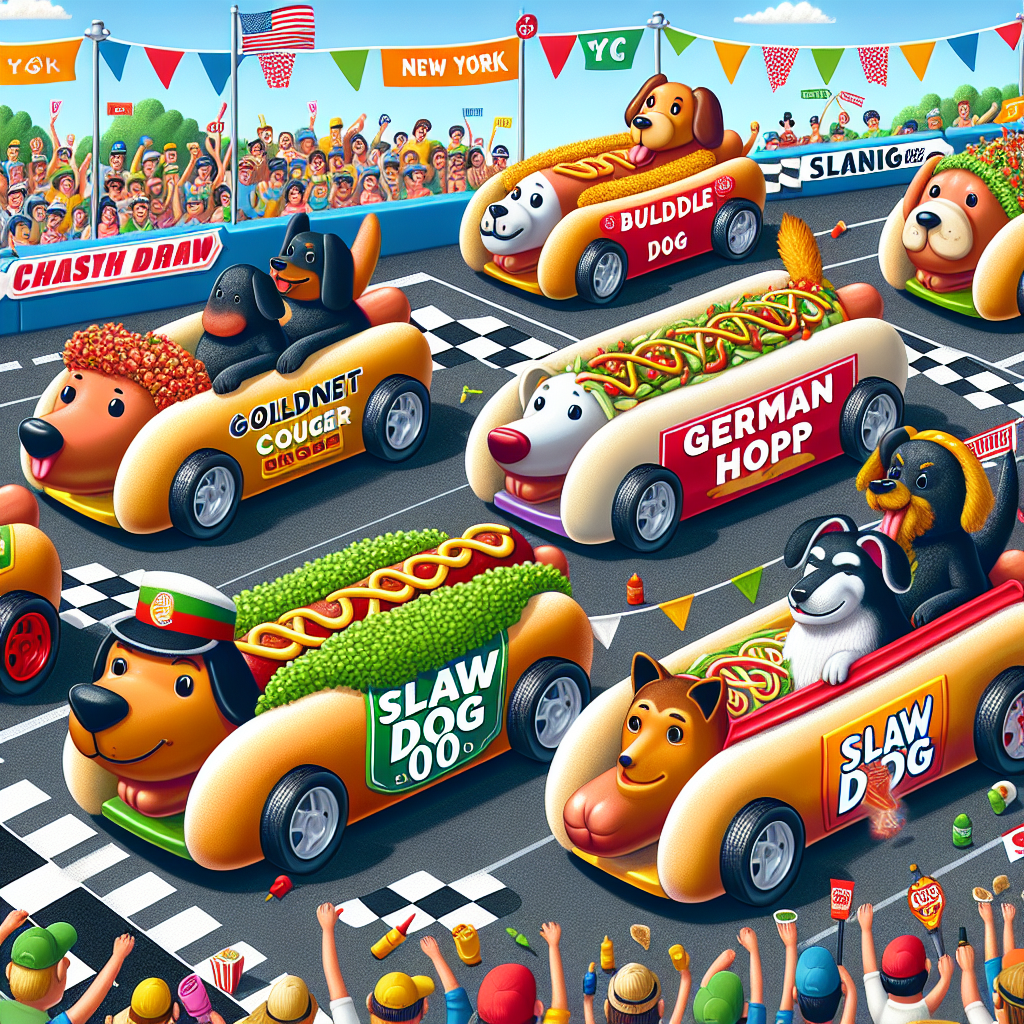 Wiener Take All: The Slaw Dog from New York Ascends to Gourmet Glory in Six-Paw-Powered Race

In a spectacularly predictable twist of events, the Slaw Dog from New York has emerged as the favored contestant in the annual Wiener 500, a whimsical race of hot dog-shaped vehicles battling it out on the feasting grounds of culinary ingenuity