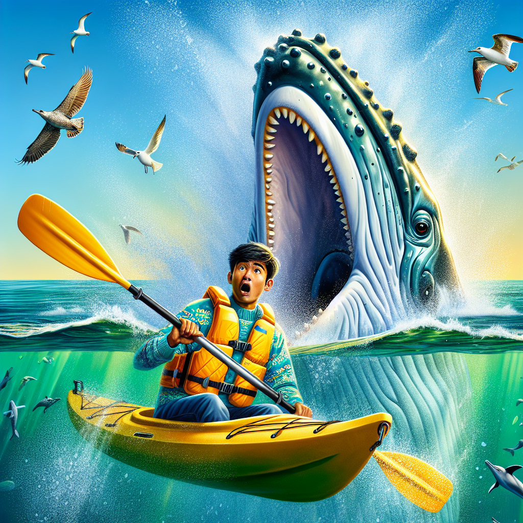 BREAKING: Kayaker’s Harrowing Encounter with Humpback Whale Leaves Experts Baffled, Father Overjoyed for Viral Video Opportunity

PUCON, CHILE – In a jaw-dropping, fin-tastic, and utterly unbelievable turn of events, 24-year-old kayaker, Juan Pérez, found himself on the receiving end of a most unconventional aquatic adventure when he was swallowed whole by a humpback whale – and then, in a stunning display of cetacean clemency, spit back out again