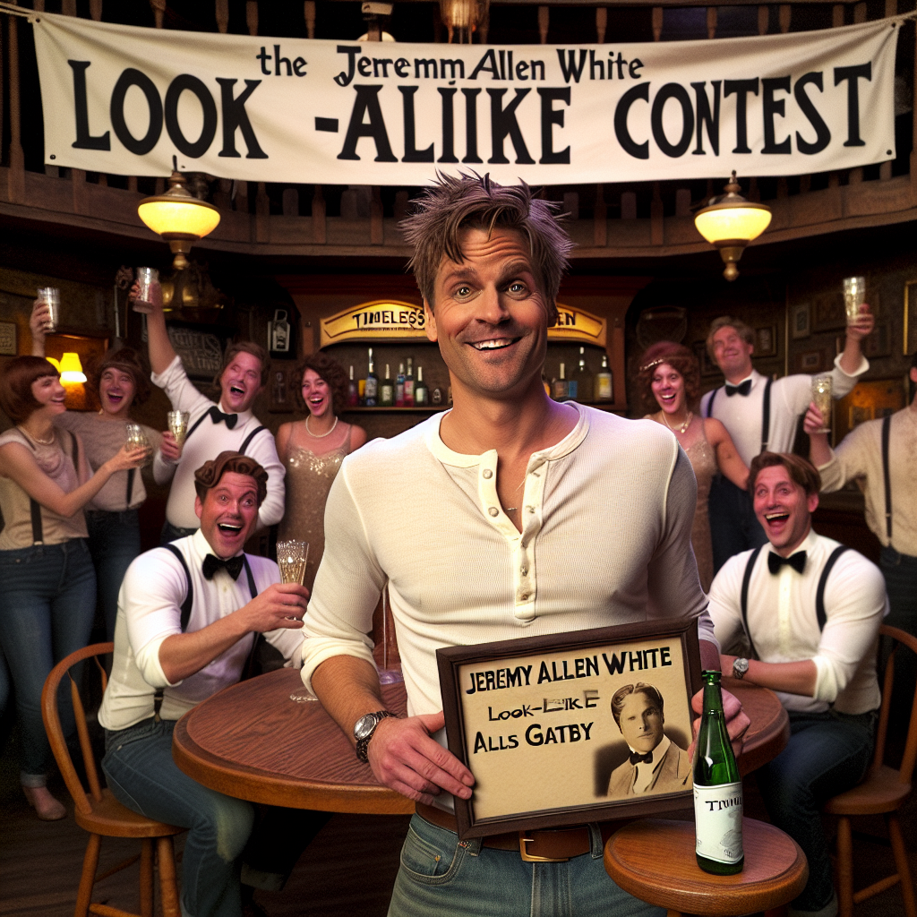 Local Man Triumphs in Jeremy Allen White Look-Alike Contest, Accepts New Life as a Cheapskate Gatsby

In a dazzling display of mediocrity and a pronounced lack of better options, local man Tim O’Reilly, 34, has emerged victorious in the highly coveted Jeremy Allen White Look-Alike Contest held last weekend at the Timeless Tavern