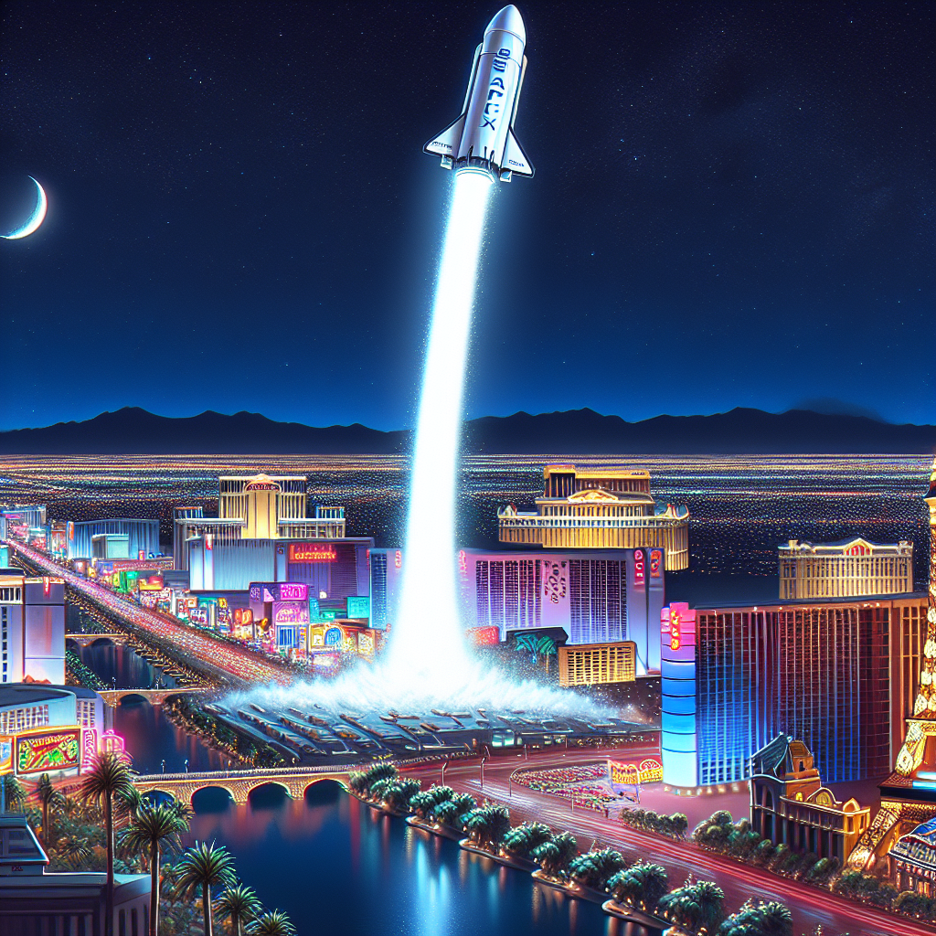 BREAKING: PANIC SETS IN AS GIANT WHITE STREAK APPEARS IN LAS VEGAS SKY, IDENTIFIED AS SPACEX ROCKET ON A MISSION TO DELIVER PIZZA TO THE MOON

Las Vegas, NV – In a bizarre incident that has left residents and tourists alike scratching their heads, a massive white streak appeared in the Las Vegas sky yesterday evening, sending shockwaves of excitement and confusion throughout the city