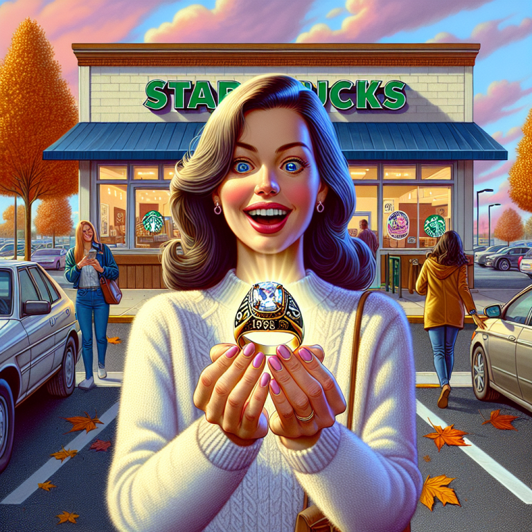 Local Woman Unearths Long-Lost Class Ring in Starbucks Parking Lot; World Holds Breath for Next Big Discovery

In a miracle that shook the very foundations of humanity, a North Carolina woman, Dotty Jenkins, has struck gold—or rather, a 1938 class ring—during an ordinary trip to her neighborhood Starbucks