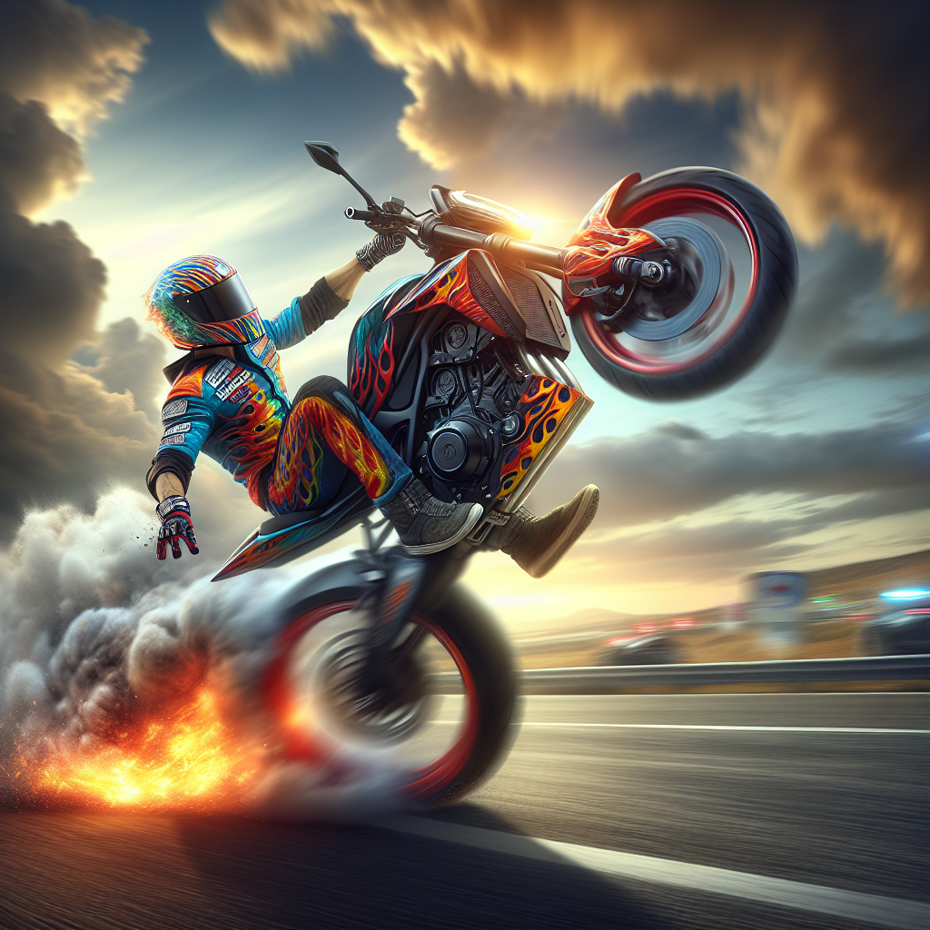 WORLD SHATTERING SPEED DEMON STRIKES AGAIN!

In a jaw-dropping, heart-stopping, and downright unbelievable display of daredevilry, Swedish stunt rider, Lars “The Wheelie Wizard” Wikstrom, has shattered the Guinness World Record for fastest wheelie on a motorcycle while leaning on his handlebars