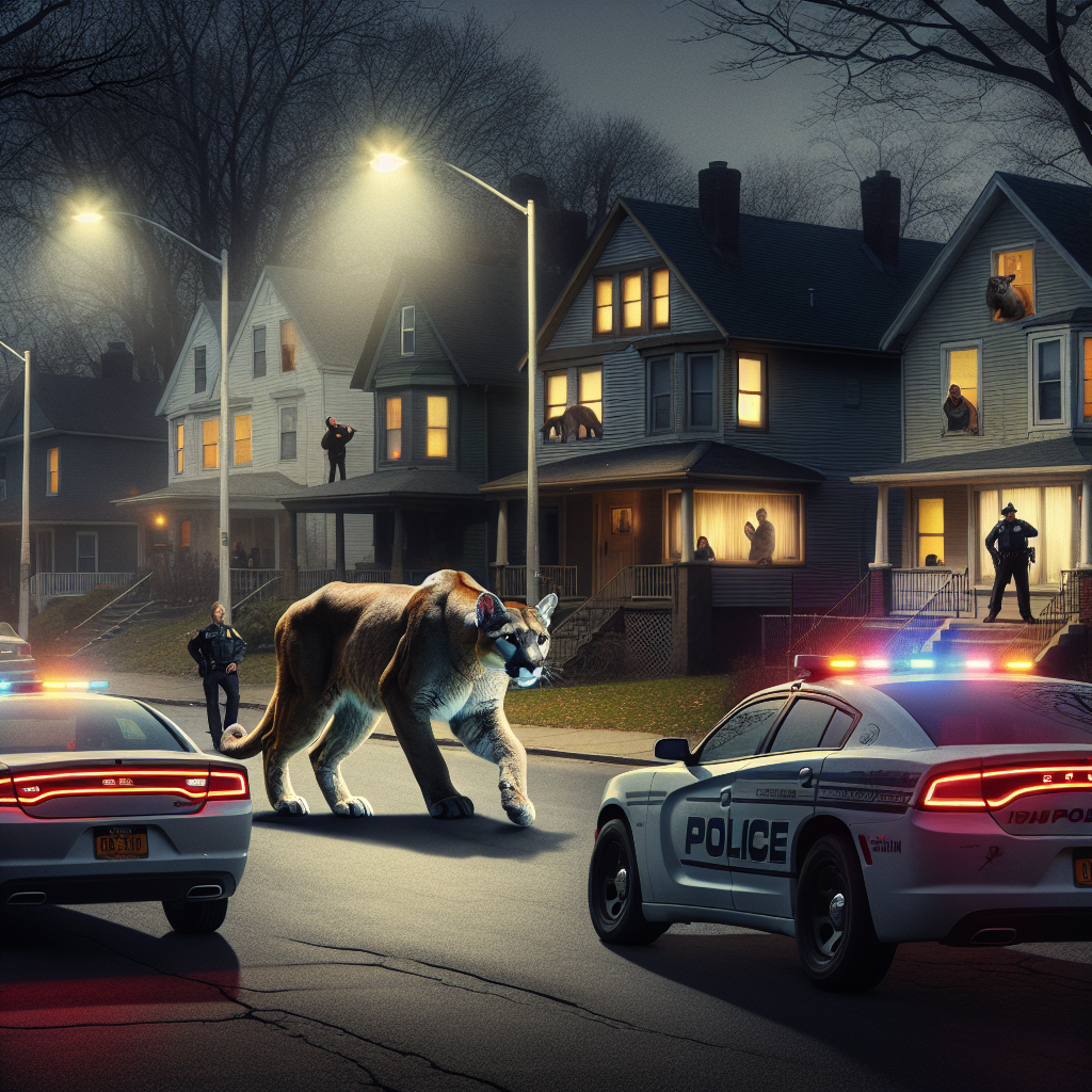 BREAKING NEWS: New York State on High Alert as Cougars Unleash Urban Terror in Rochester

ROCHESTER, NY – Hold onto your hats, folks! In a shocking turn of events, the New York State Department of Environmental Conservation is frantically investigating whether a full-grown cougar is prowling the suburban streets of Rochester, all thanks to a resident who apparently thought their security camera was set to “wildlife documentary” mode