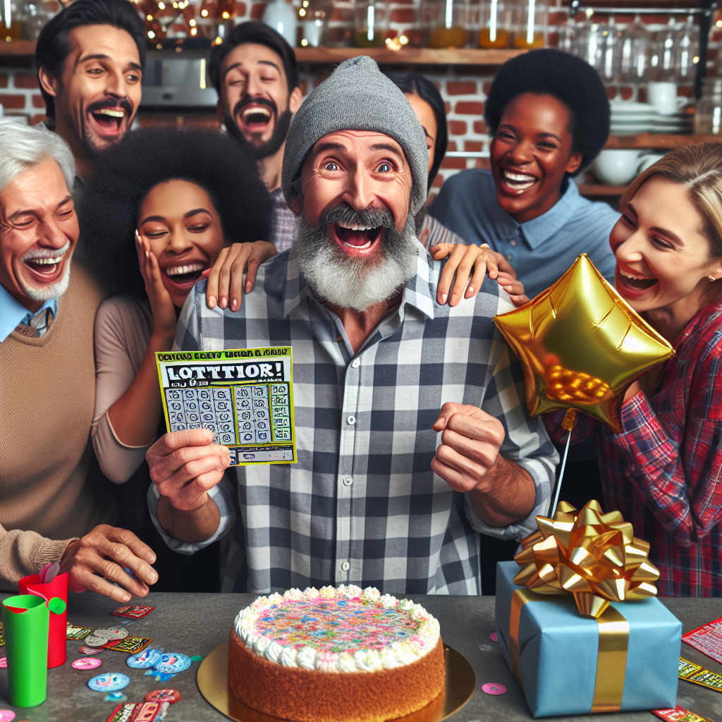BREAKING: IOWA MAN’S 42ND BIRTHDAY TURNS INTO LIFE-CHANGING, JAW-DROPPING, SPINE-TINGLING WINFALL OF $100,000!

Des Moines, IA – In a stunning turn of events that has left the small town of Des Moines reeling, local resident, Bob Smith, celebrated his 42nd birthday in a way he will never forget – by winning a whopping $100,000 on a scratch-off lottery ticket!

According to eyewitnesses, Smith was sipping on a lukewarm beer and contemplating the meaning of life when his friend, Steve, handed him a mysterious gift wrapped in a tacky gold bow