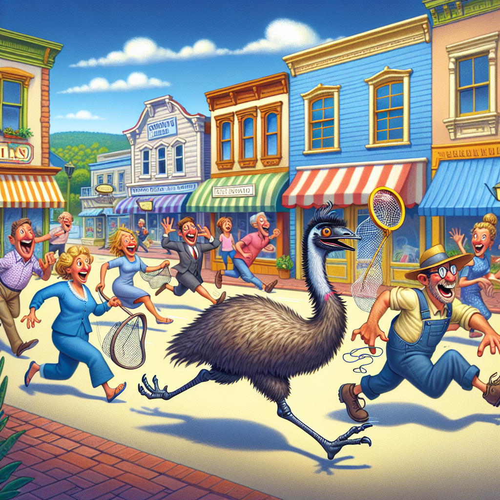 BREAKING: FOWL PLAY ROCKS SMALL TOWN

In a bizarre incident that has left residents of Peculiarville, USA, in stitches, a rogue emu named “Eddie” has escaped from local authorities and is currently on the run