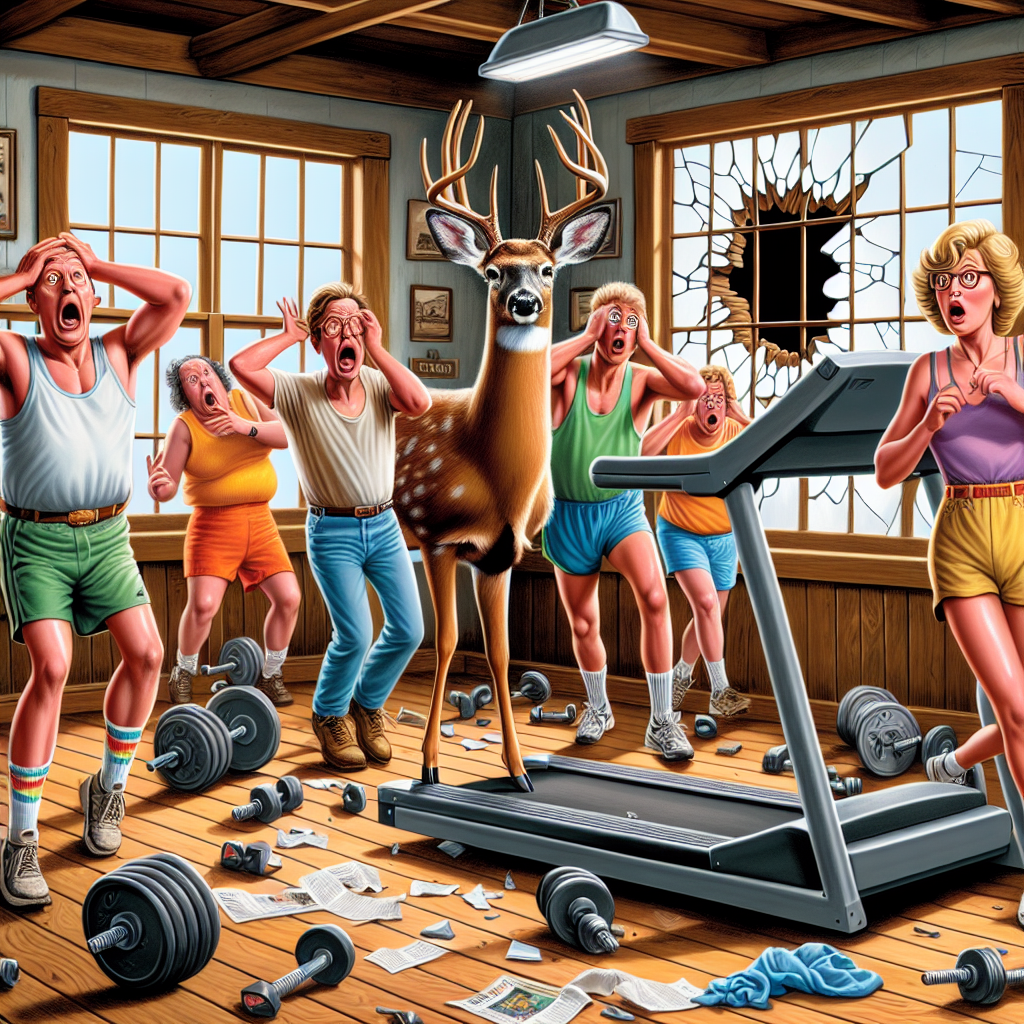 DEER WREAKS HAVOC IN TENNESSEE GYM: UNLEASHES “DEER-astrophic” SMELL, LEAVES PATRONS GASPING FOR AIR

In a bizarre incident that has left residents of rural Tennessee scratching their heads, a rogue deer somehow managed to crash through the window of a local gym, causing chaos and destruction in its wake