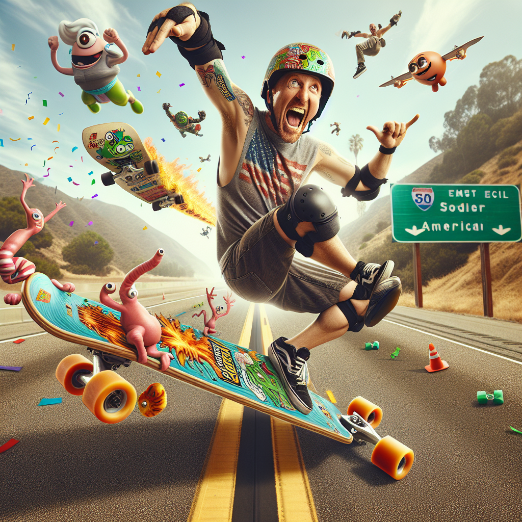 BREAKING: Local Man’s Jaw-Dropping, Record-Breaking, and Utterly Ridiculous Skateboarding Feat Stuns Nation

In a daredevil stunt that has left experts aghast and onlookers giggling, 32-year-old Long Island native, Dave “The Skateboarding Sensation” Saunders, completed an epic 3,162-mile journey across the United States on his trusty skateboard, “Bertha