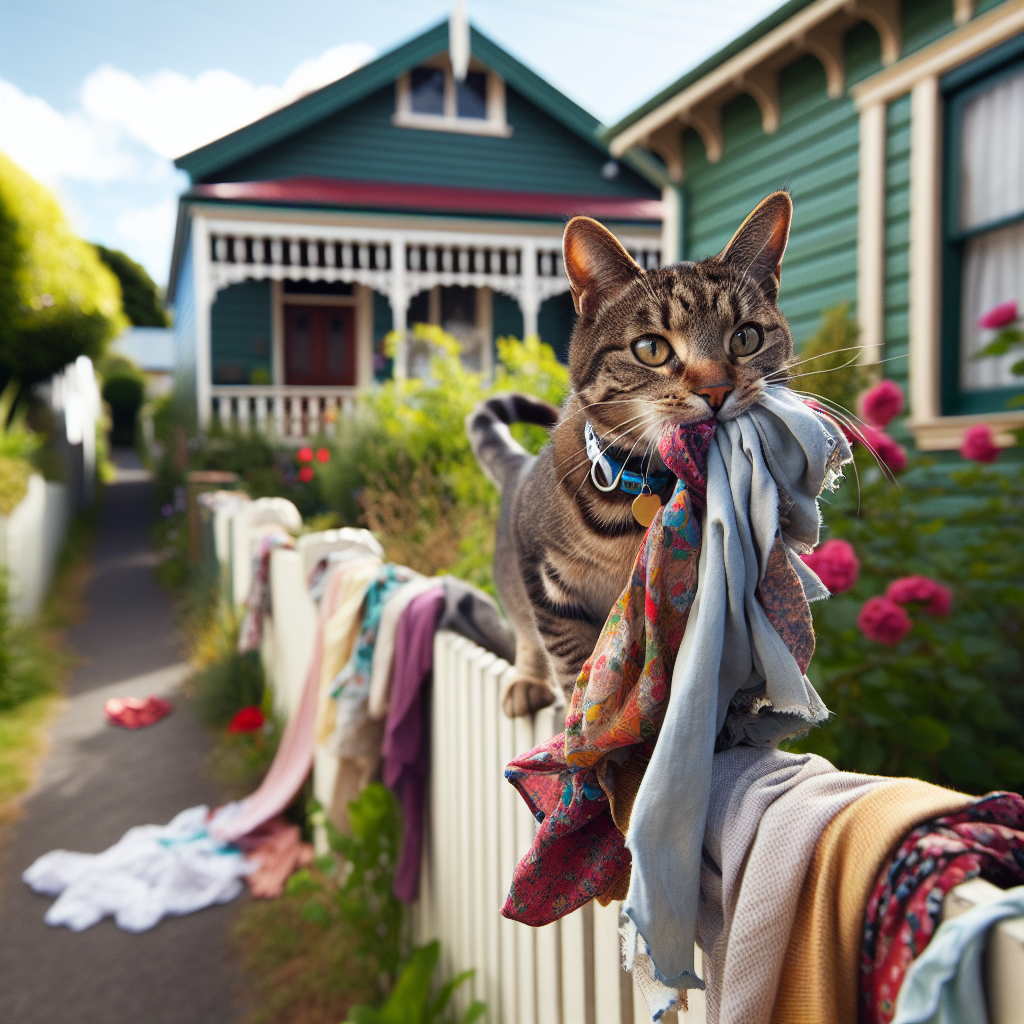 Local Feline Becomes Unofficial Thief of the Neighborhood, Leaves No Panty Unsnatched

In a heartwarming twist on classic cat behavior, a New Zealand cat named Leo has skillfully demonstrated that not all heroes wear capes—some wear collars and have a taste for fine fabrics