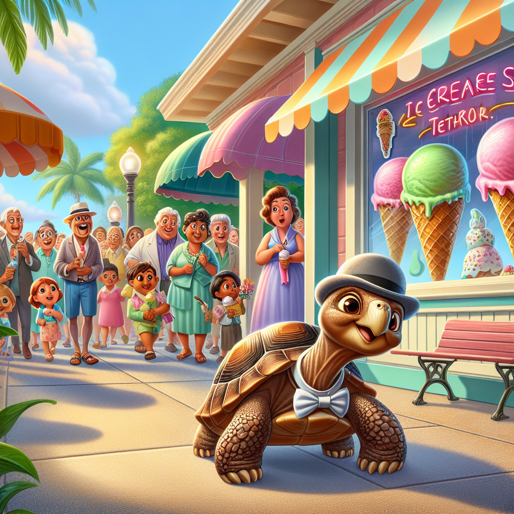 Incredible Escape Artist: Lost Tortoise Emerges from Extended Spa Retreat at Local Ice Cream Parlor

In a turn of events that has residents scratching their heads and questioning their priorities, a tortoise named “Turbo” has made headlines after a 16-day joyride that led him straight to the local ice cream parlor
