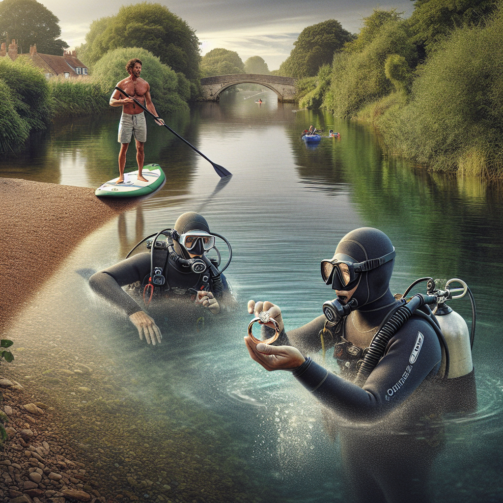 British Scuba Divers Make a Splash, Retrieve Wedding Ring from River Great Ouse: Local Paddleboarder Lauded as Hero

In a dazzling display of heroism and aquatic prowess, a brave British scuba diving team recently faced an extraordinary challenge in Cardington Lock: rescuing a wedding ring from the depths of the River Great Ouse