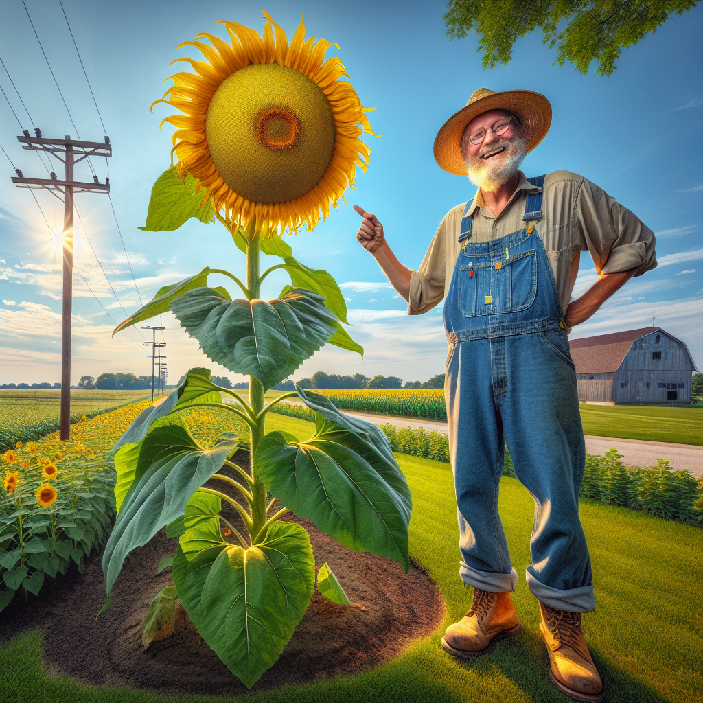 Indiana Man’s Gargantuan Sunflower Plant Just Another Tuesday in the Midwest

In a heroic display of agricultural prowess, an Indiana man is making headlines this week for cultivating a sunflower plant that is ambitiously nearing the world record height
