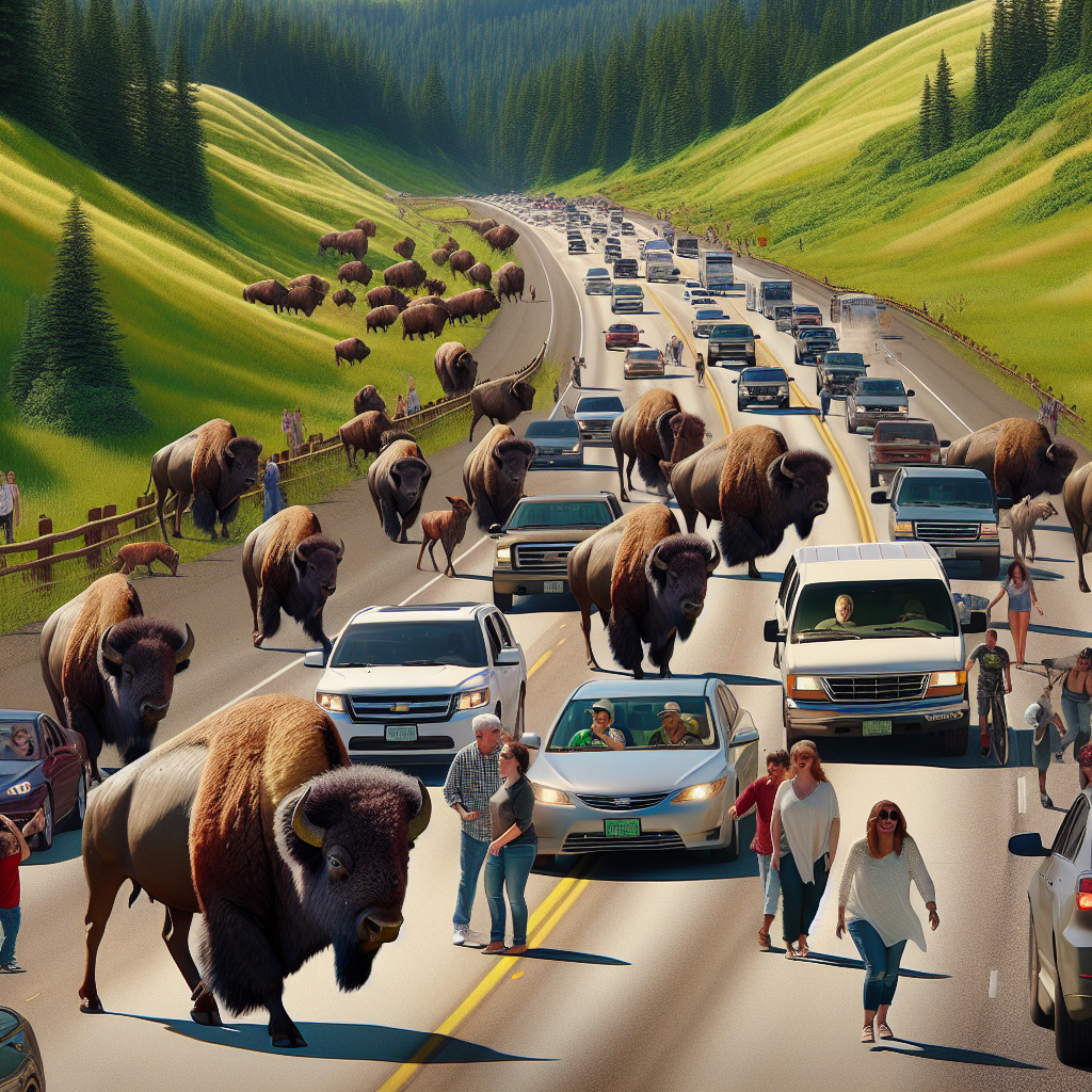 Bison Panic: Local Highway Becomes Unofficial Wildlife Sanctuary

In a delightful turn of events, a herd of bison took a leisurely stroll down a busy highway in Washington State, transforming the mundane commute into an idyllic pastoral scene