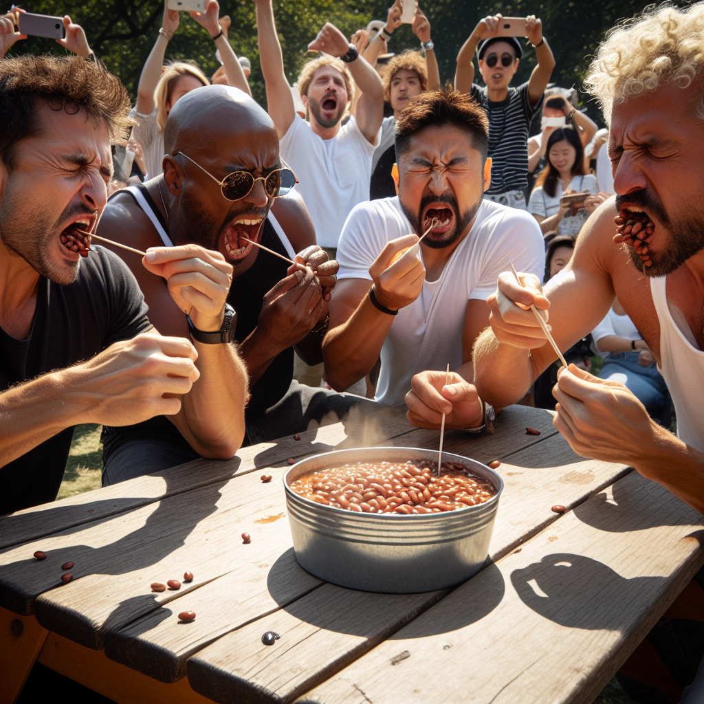 Four Daring Geniuses Attempt to Break World Record for Bean Consumption Using Toothpicks

In what experts are calling a ground-breaking achievement in the realm of culinary absurdity, four men in a small town have taken the bold step of attempting to break the world record for eating beans—with toothpicks