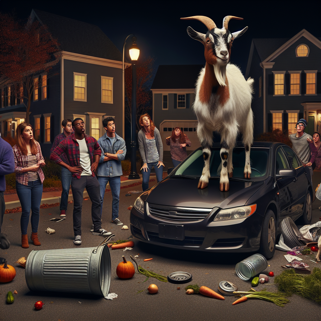 BREAKING: ROGUE GOAT CAPTURED AFTER 48 HOURS OF TERRORIZING MASSACHUSETTS TOWN

In a daring drama that has left residents of Worcester, Massachusetts shaken to their boots, a marauding goat was finally apprehended yesterday evening after a two-day rampage that saw it escape from a local petting zoo and wreak havoc on the community