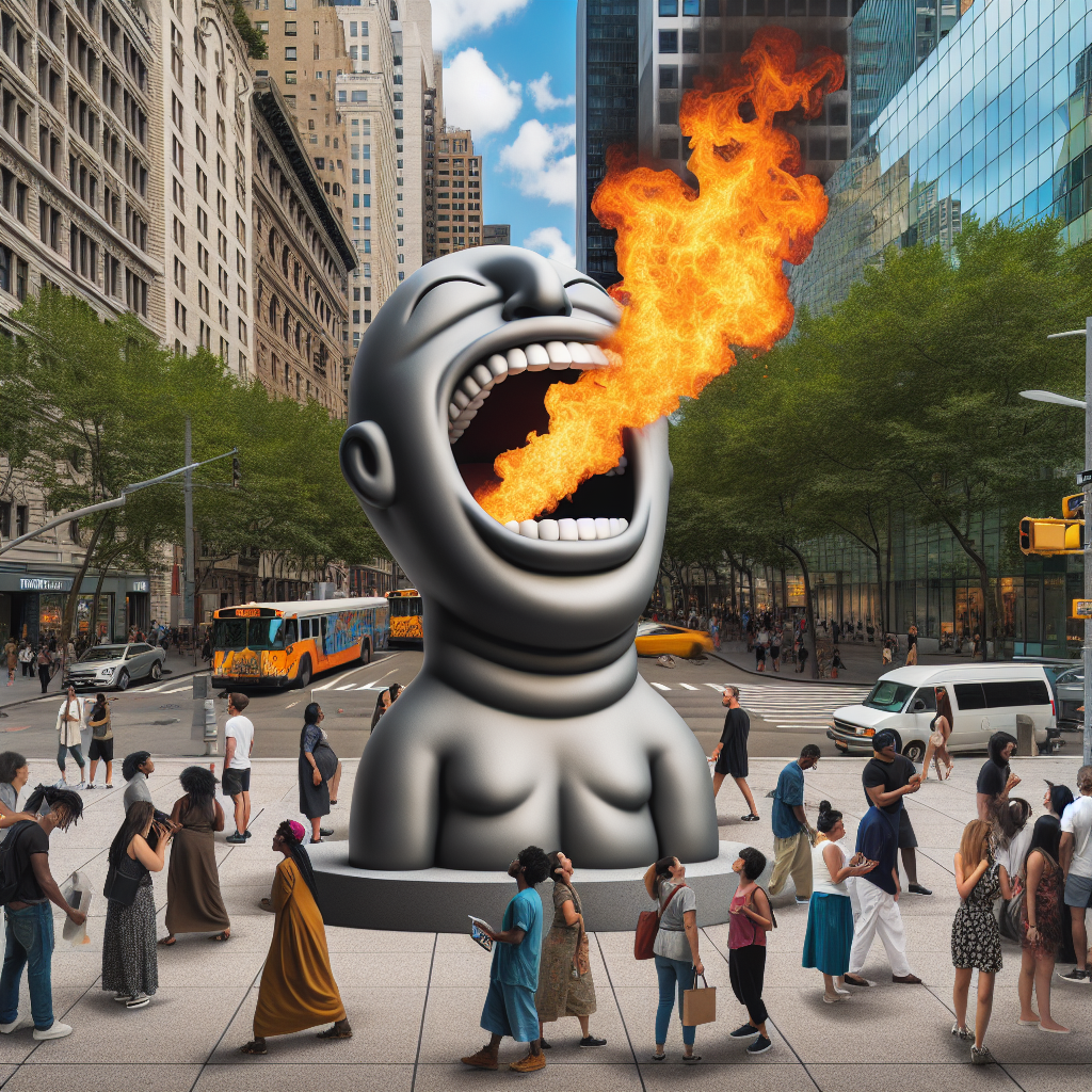 BREAKING: Fiery Fiasco as Statue’s Blazing Behavior Baffles Experts

In a bizarre incident that has left scientists scratching their heads and citizens shielding their faces, a mysterious statue in the heart of the city has been spitting real fire for weeks, prompting concerns about its unprecedented gas-guzzling habits