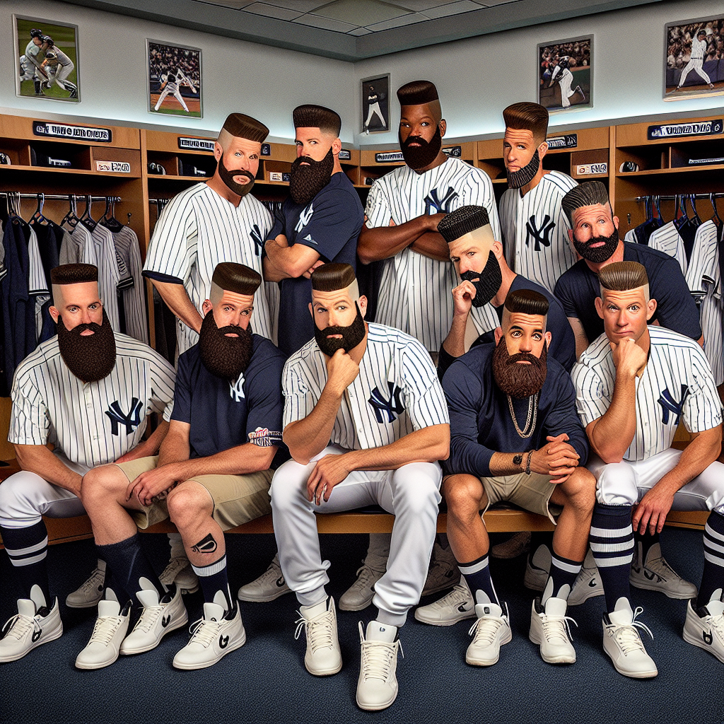 BREAKING: Yankees’ Roster Suddenly Resembles 1980s Boy Band, Players Claim “It’s All About the Beard”

In a shocking move that has left fans and foes alike scratching their heads, several New York Yankees players have emerged from the clubhouse with haircuts that are so short, they’re practically shaved