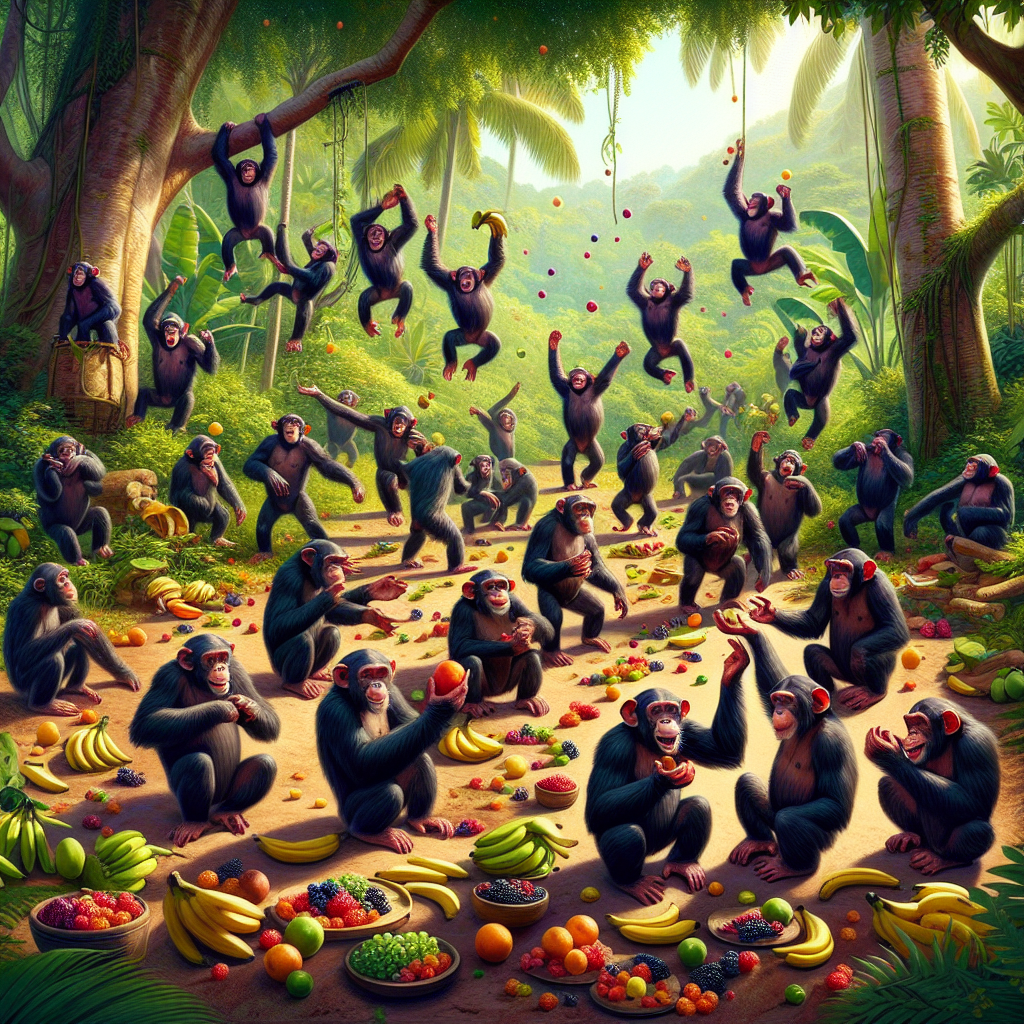 Chimpanzees Throw Wild Fruit Fiesta: Zookeeper Left to Wonder if “Happy Hour” Applies to Primates

In the latest breakthrough that is sure to shock no one, chimpanzees at the Green Hill Sanctuary have been caught on camera engaging in what can only be described as a raucous soiree featuring the finest fermented fruit beverages nature has to offer