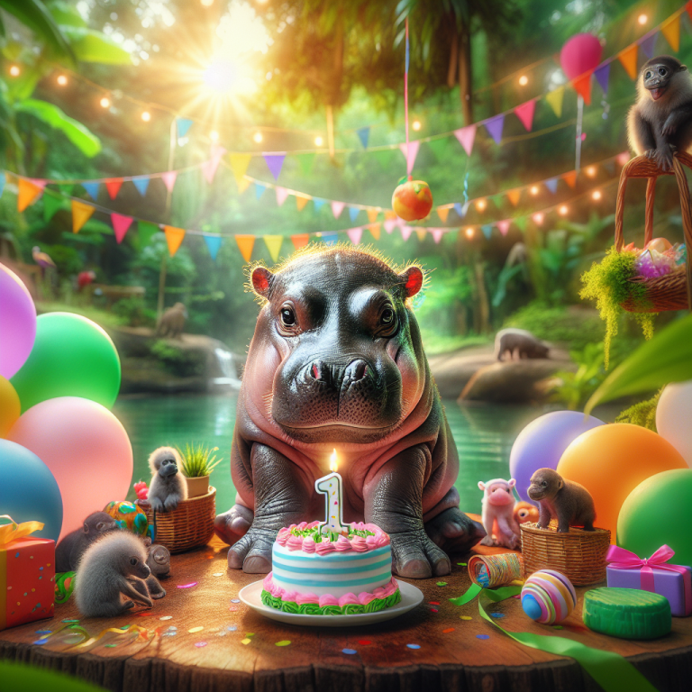 BREAKING: Pygmy Hippopotamus Moo Deng Turns 1 and Takes Over the Internet (and the World)

In a shocking turn of events, Moo Deng, the pint-sized pygmy hippopotamus from the local zoo, celebrated her first birthday in style yesterday, and the internet will never be the same again