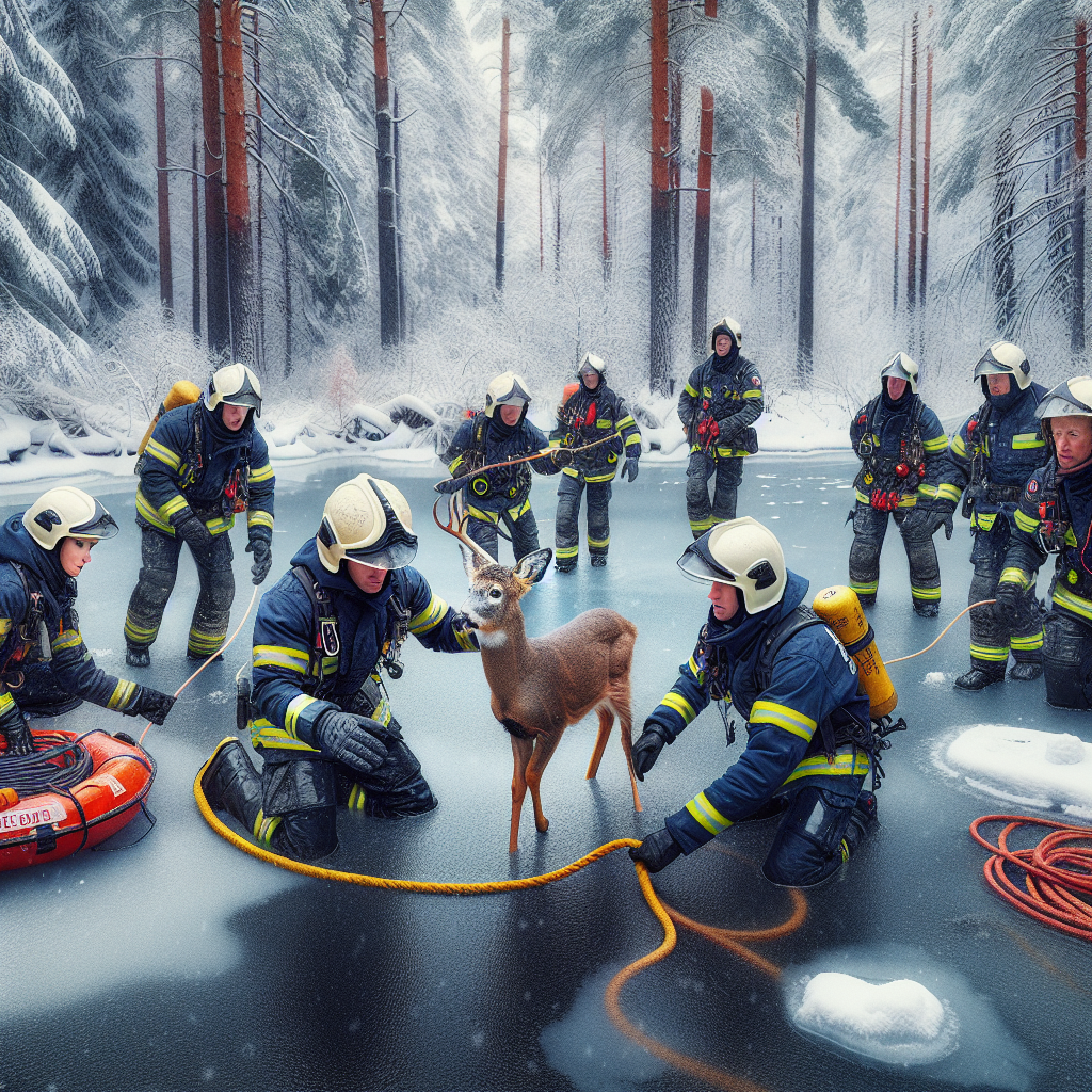 BREAKING: DEER IN PERIL! OR FIRE DEPARTMENT SAVES THE DAY IN DARING RESCUE MISSION

In a heart-stopping, action-packed, and downright unbelievable turn of events, the brave firefighters of Oregon’s Finest Fire Department found themselves face-to-face with a crisis of epic proportions: a deer stuck on a frozen lake