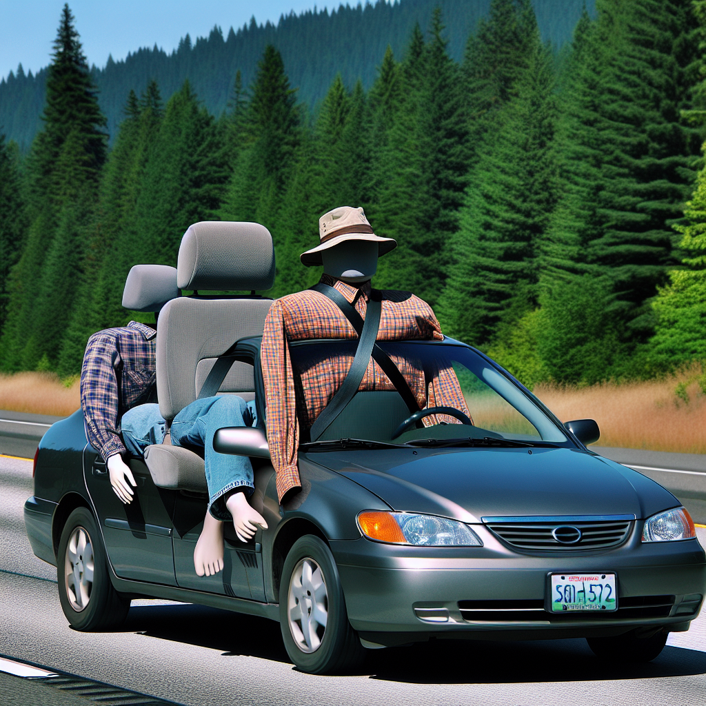 BREAKING: Shocking Case of “Seat-imate Deception” Rocks Pacific Northwest

In a bizarre incident that has left law enforcement officials and commuters alike scratching their heads, a Washington State Patrol trooper pulled over a driver in the high-occupancy vehicle (HOV) lane on I-5 yesterday, only to discover that the vehicle’s “passenger” was, in fact, the back seat dressed in a plaid shirt