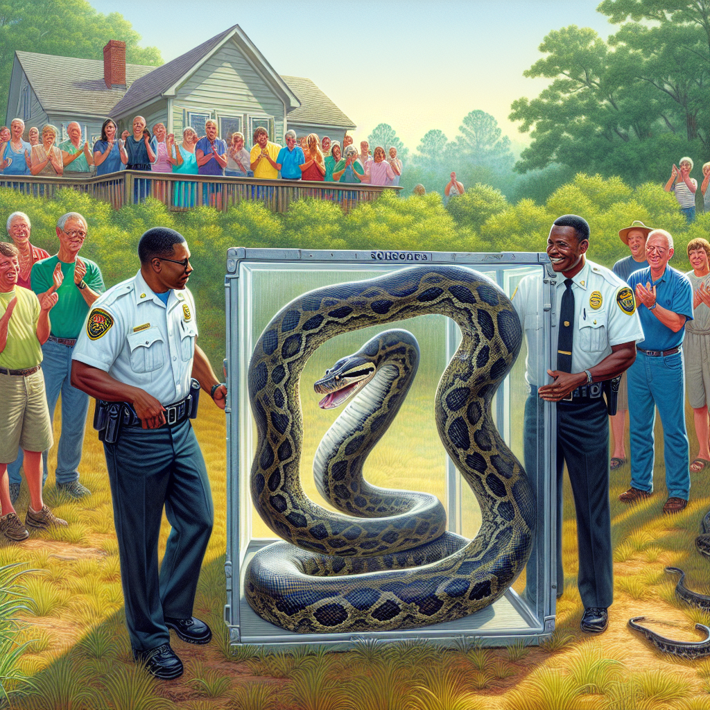 12-Foot Python Finally Captured in South Carolina: Local Residents Thrilled to Have Their Sleepless Nights Concluded!

In a surprising twist of fate, South Carolina officials have announced the successful capture of a 12-foot python that has been delightful residents for weeks