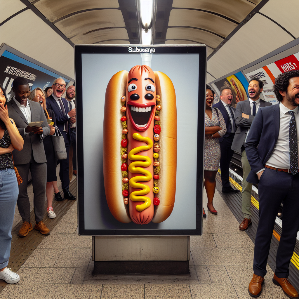BREAKING: Comedian Ordered to Remove “Racy” Hot Dog from London Subway Poster, City Teeters on Brink of Sausage-Gate Scandal

In a shocking turn of events, British comedian, Nigel Nelson, has been forced to yank a poster for his upcoming standup show from London’s underground stations after authorities deemed a picture of a hot dog to be “too saucy” for public consumption