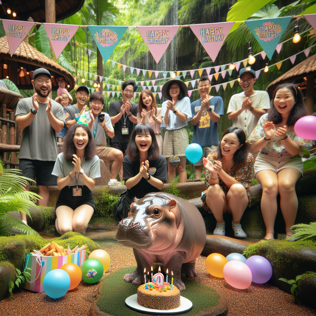 Moo Deng: The Pygmy Hippo Who Eclipsed Human Achievement Turning One!

In a world filled with political upheaval, climate change, and societal unrest, one might wonder, “What could possibly demand my attention more than a birthday celebration for a pygmy hippo?” Well, look no further than Moo Deng, the internet’s darling who is now officially one trip around the sun old at the Khao Kheow Open Zoo in Thailand