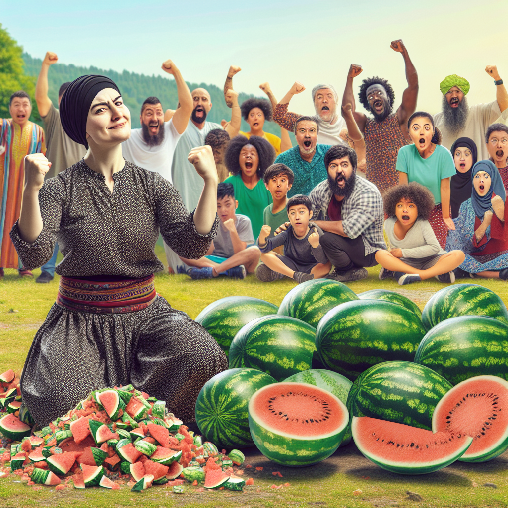 TURKISH WOMAN OBLITERATES WORLD RECORD FOR WATERMELONS CRUSHED WITH THIGHS, LEAVING COMPETITORS IN THE DUST