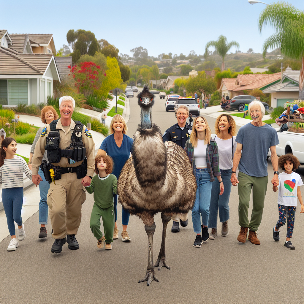 Emu Escapade in Vista: Local Hero Rescuers Capture Wayward Bird, Community Wonders Who Trains These Things 

VISTA, CA – In an uplifting tale of compassion, a local team of animal rescuers in Vista recently embarked on a heroic mission to capture an escapee emu seen strutting through suburban streets like it owned the place