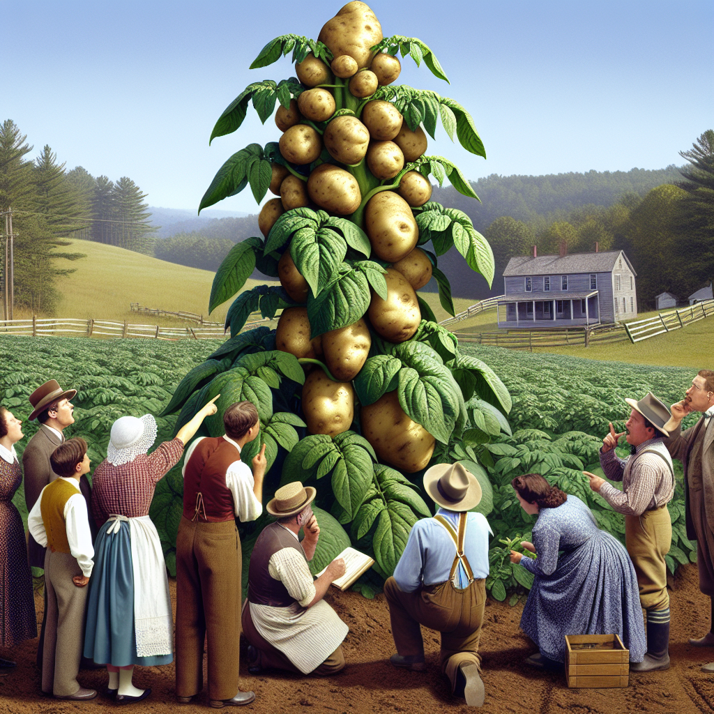 BREAKING: GIANT SPUD ALERT!

In a bizarre and astonishing turn of events, a humble potato plant in rural North Carolina has reached unprecedented heights, leaving residents aghast and botanists baffled